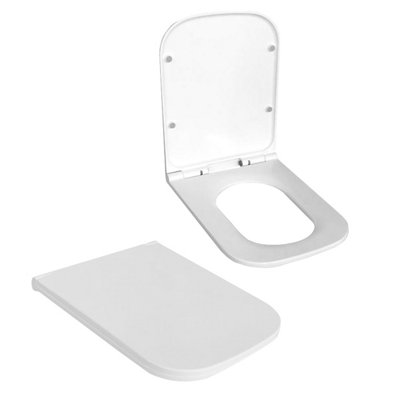 Nes Home Square Shaped Quick Release Soft-Close Toilet Seat White