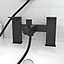 Nes Home Square Shower Mixer With Bath Tap, Handset & Riser Rail Kit Matte Black