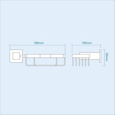 Nes Home Square Soap Dish and Holder Set Chrome