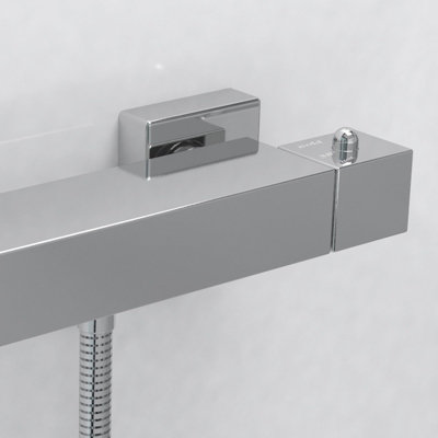 Nes Home Square Thermostatic Bar Shower Mixer Valve Chrome - 3