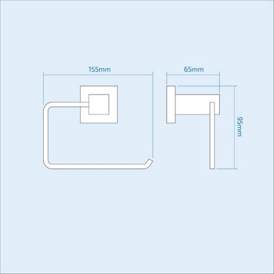 Nes Home Square Toilet Paper Roll Holder Matte Black