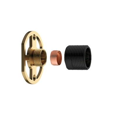 Nes Home Square Wall Mounted Fitting Kit Black For Shower Mixer Valve & Taps - 6