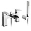 Nes Home Square Waterfall Bath Shower Mixer Tap with Handset Kit Chrome