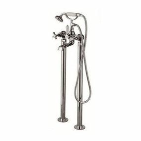 Nes Home Stafford Traditional Chrome Freestanding Bath Shower Mixer Complete With Handset