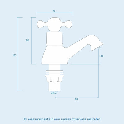 Nes Home Stafford Traditional Classic Bathroom Basin Taps Hot & Cold Pair Victorian