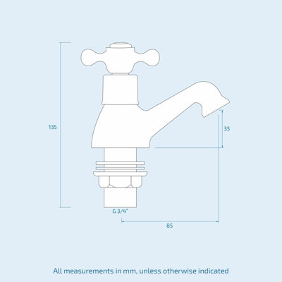 Nes Home STAFFORD TRADITIONAL DECK MOUNTED BATHROOM BATH TAPS HOT & COLD PAIR VICTORIAN - 3