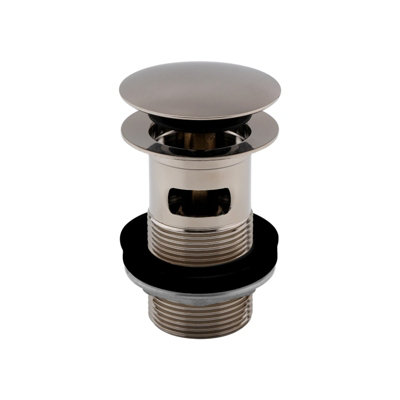 Nes Home Stainless Steel Brass Push Button Slotted Basin Waste | DIY at B&Q