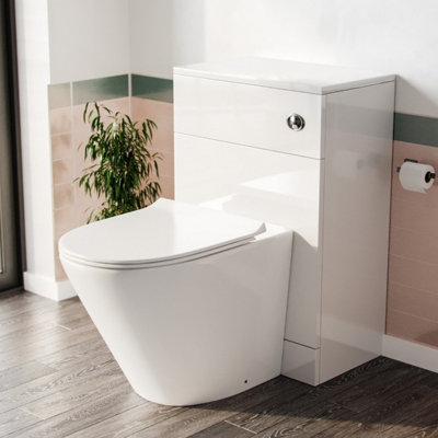 Nes Home Stan Back to Wall Toilet and Concealed Cistern WC Unit | DIY ...