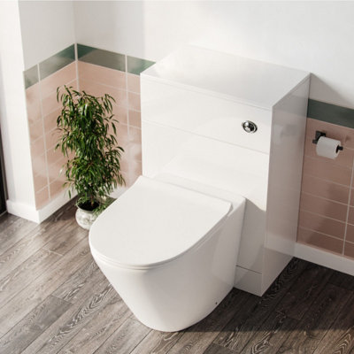 Nes Home Stan Back to Wall Toilet and Concealed Cistern WC Unit - 4
