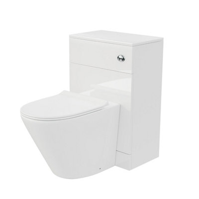 Nes Home Stan Back to Wall Toilet and Concealed Cistern WC Unit - 6