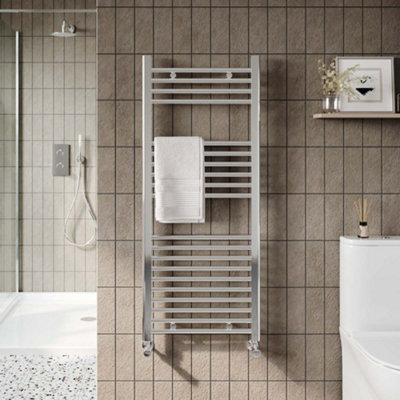 Nes Home Straight Chrome Bathroom Towel Radiator 1200 x 500 mm