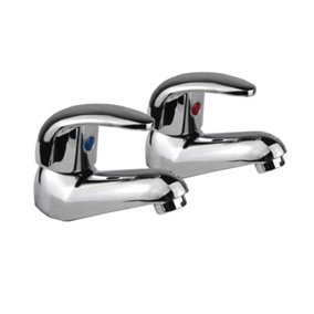 Nes Home Studio Modern Set Of Chrome Hot And Cold Deck Mounted Basin Taps