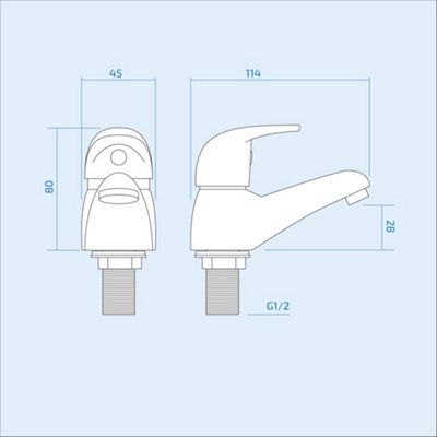 Nes Home Studio Modern Set Of Chrome Hot And Cold Deck Mounted Basin Taps