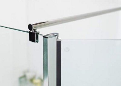 Nes Home Support Bar for Wet Room Glass Panels - Round
