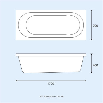 Nes Home Taunton Standard Straight Round Bathroom Bath Tub