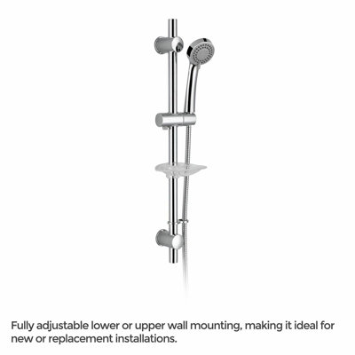 Nes Home Temel Square Concealed Thermostatic Mixer Valve With Hand Held & Shower Head Set - 3