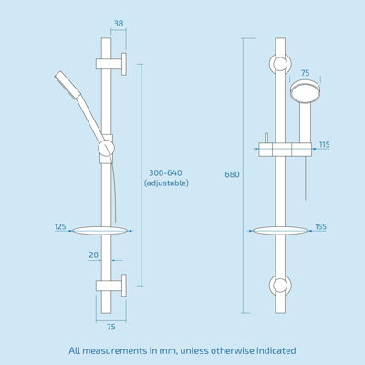 Nes Home Temel Square Concealed Thermostatic Mixer Valve With Hand Held & Shower Head Set - 5