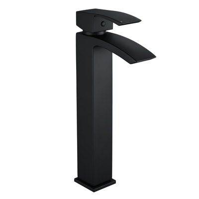 Nes Home Tesa Tall High Rise Mono Mixer Tap and Waste Matte Black