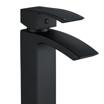 Nes Home Tesa Tall High Rise Mono Mixer Tap and Waste Matte Black - 3
