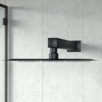 Nes Home Thermostatic Mixer Valve Shower Head Handset Shower Set Matte Black - 4