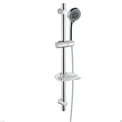 Nes Home THERMOSTATIC WALL MOUNTED VALVE BATH SHOWER MIXER RISER KIT / 3 MODE HANDSET - 3