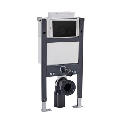 Nes Home Top or Front Wall Hung Toilet Frame Matte Black Flush Round ...