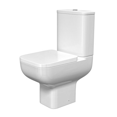 Nes Home Tornado Flush Close Coupled Cloakroom Toilet with Seat and Cistern