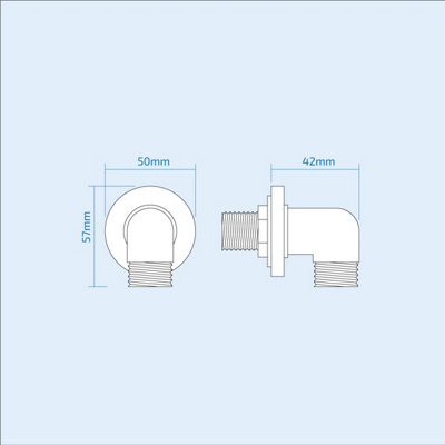 Nes Home Traditional Chrome Plated Brass Shower Outlet Elbow - 3