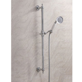 Nes Home Traditional Solid Brass Slider rail shower kit, handset and 1.5m Shower Hose