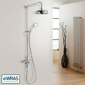 Nes Home Traditional Victorian Thermostatic Shower Valve With Brass Slider Rail