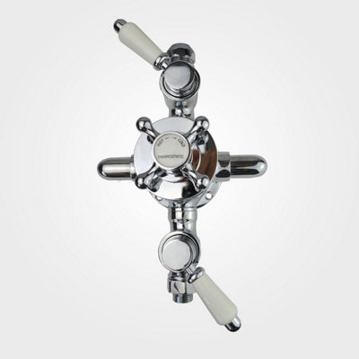 Nes Home Traditional Victorian Thermostatic Shower Valve With Brass Slider Rail - 4