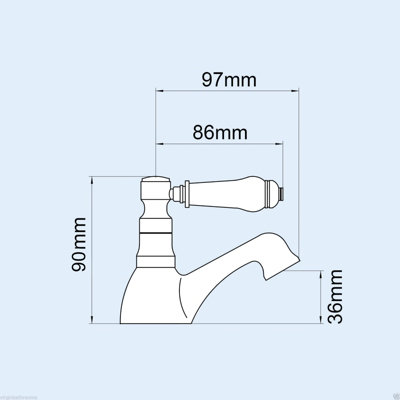 Nes Home Trafford Bathroom Brass Twin Basin & Bath Taps Chrome - 3
