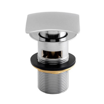 Nes Home Trafford Cross Head Basin Hot & Cold Tap Pair & Square Waste Chrome - 4