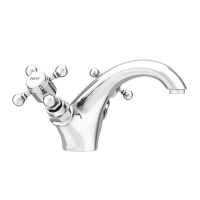 Nes Home Trafford Traditional Basin Mixer Tap & Waste Chrome