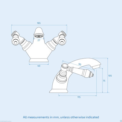 Nes Home Trafford Traditional Bath Filler Shower Mixer & Monobloc Tap Chrome - 4