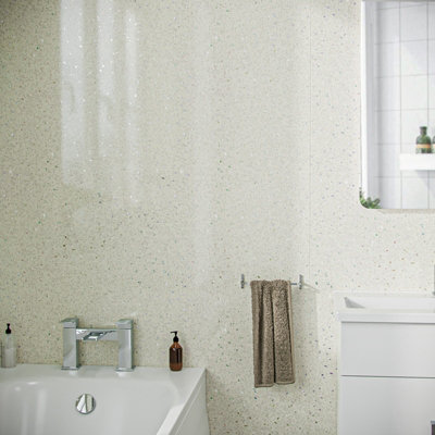 Nes Home Travertine Galaxy 1.2 x 2.4 m Bathroom PVC Cladding Shower Wet Wall Panels