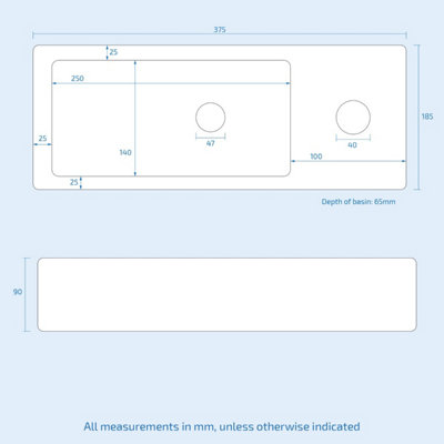 Nes Home Tulla 375 x 185mm Small Cloakroom Rectangle Wall Hung Basin Sink and Fittings Right Hand