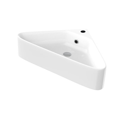 Nes Home Tulla 575 x 430mm Triangle Corner Wall Hung Basin Sink - 4