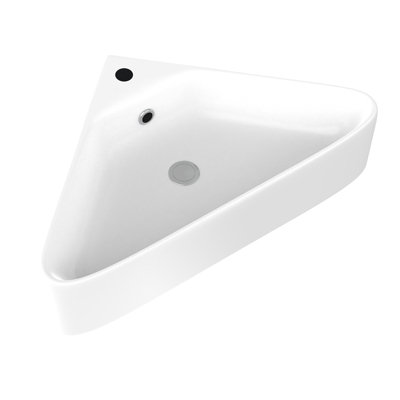 Nes Home Tulla 575 x 430mm Triangle Corner Wall Hung Basin Sink - 5