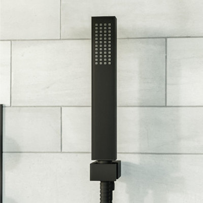 Nes Home Ultra Stylish Hand Held Shower Bracket Holder Wall Kit Matte Black