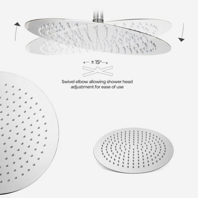 Nes Home Ultra Thin Round 300mm Shower Head Chrome - 3
