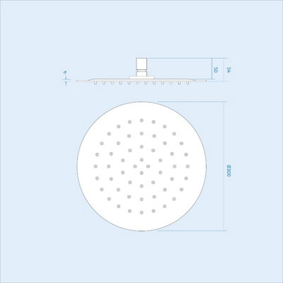 Nes Home Ultra Thin Round 300mm Shower Head Chrome - 6