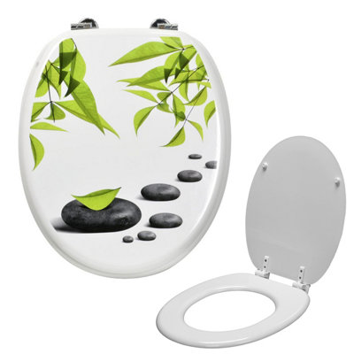 Nes Home Universal Novelty Leaf and Stone Toilet Seat Oval Shaped Design Price Comparisons | Compare The Build