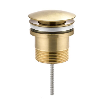 Nes Home Unslotted Free Flow Basin Waste Brushed Brass
