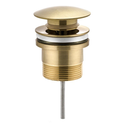 Nes Home Unslotted Free Flow Basin Waste Brushed Brass