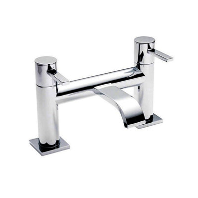 Nes Home Urban Modern Bathroom Design Waterfall Deck Mounted Bath Filler Tap - 3