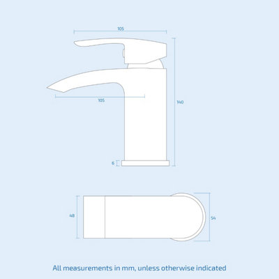 Nes Home Vago Bathroom Waterfall Basin Mono Mixer Tap Chrome Brass Deck Mounted - 5