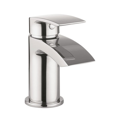 Nes Home Vago Modern Waterfall Cloakroom Basin Chrome Mono Mixer Tap - 3