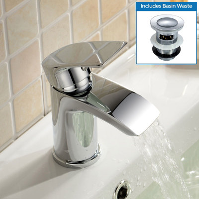 Nes Home Vago Waterfall Basin Mono Mixer Tap Chrome