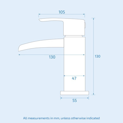 Nes Home Virgo Waterfall Bathroom Tap Basin Mono Mixer Chrome Solid Brass with free Waste - 7